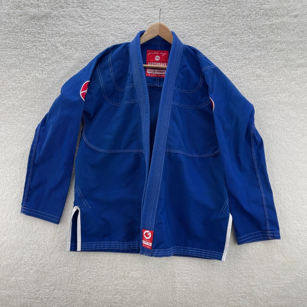 Gold BJJ Aeroweave Jiu Jitsu Gi Top Blue Mens A3L Cotton Martial Arts Fighting